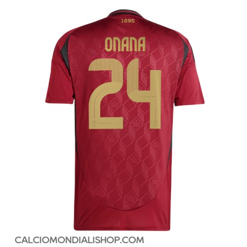 Maglie da calcio Belgio Amadou Onana #24 Prima Maglia Europei 2024 Manica Corta